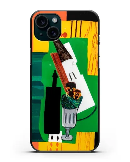 Чехол Скрипка, бутылка, цветы в стакане и восьмерка пик (Маркусси Луи) силиконовый для iPhone 15 Plus