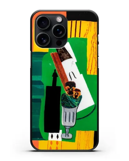 Чехол Скрипка, бутылка, цветы в стакане и восьмерка пик (Маркусси Луи) силиконовый для iPhone 15 Pro Max