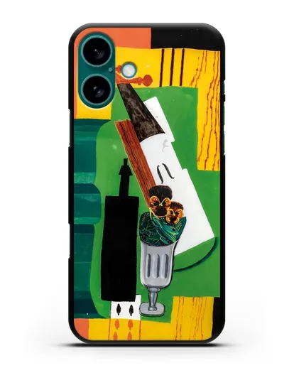 Чехол Скрипка, бутылка, цветы в стакане и восьмерка пик (Маркусси Луи) силиконовый для iPhone 16 Plus
