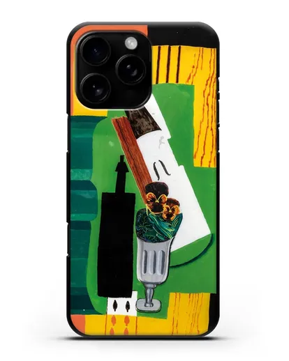 Чехол Скрипка, бутылка, цветы в стакане и восьмерка пик (Маркусси Луи) силиконовый для iPhone 16 Pro Max