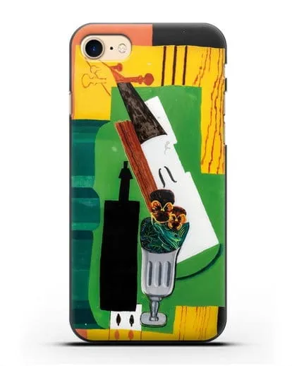 Чехол Скрипка, бутылка, цветы в стакане и восьмерка пик (Маркусси Луи) силиконовый для iPhone 8