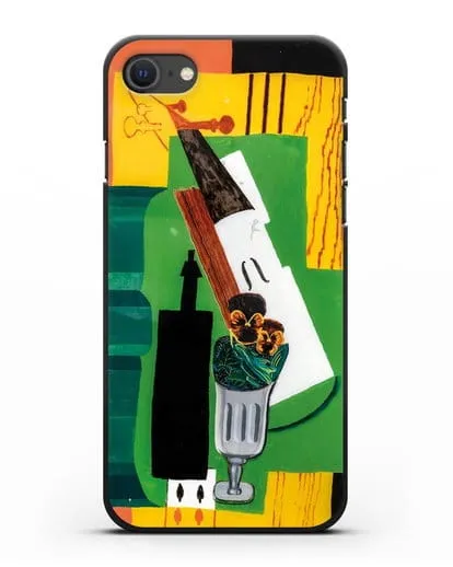 Чехол Скрипка, бутылка, цветы в стакане и восьмерка пик (Маркусси Луи) силиконовый для iPhone SE 2020