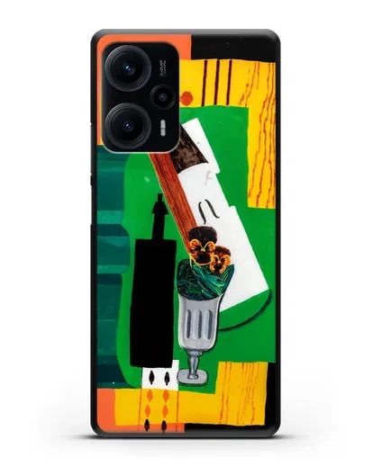 Чехол Скрипка, бутылка, цветы в стакане и восьмерка пик (Маркусси Луи) силиконовый для Xiaomi Poco F5