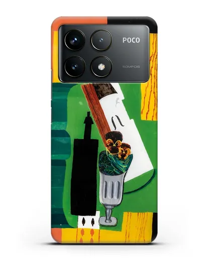 Чехол Скрипка, бутылка, цветы в стакане и восьмерка пик (Маркусси Луи) силиконовый для Xiaomi Poco F6 Pro