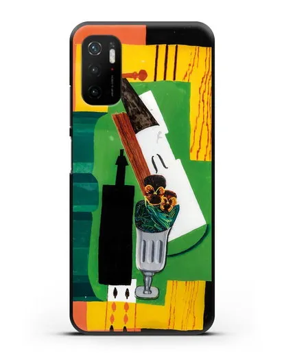 Чехол Скрипка, бутылка, цветы в стакане и восьмерка пик (Маркусси Луи) силиконовый для Xiaomi Poco M3 Pro