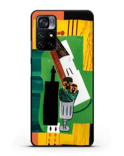 Чехол Скрипка, бутылка, цветы в стакане и восьмерка пик (Маркусси Луи) силиконовый для Xiaomi Poco M4 Pro 5G