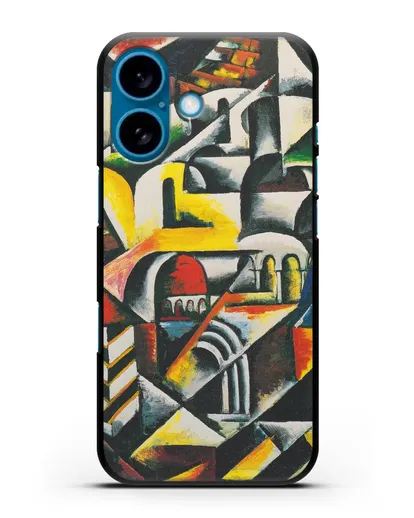 Чехол Кубический городской пейзаж (Попова Любовь) силиконовый для iPhone 16