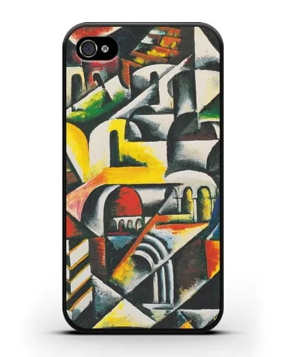 Чехол Кубический городской пейзаж (Попова Любовь) силиконовый для iPhone 4/4s