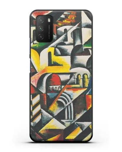 Чехол Кубический городской пейзаж (Попова Любовь) силиконовый для Xiaomi Poco M3