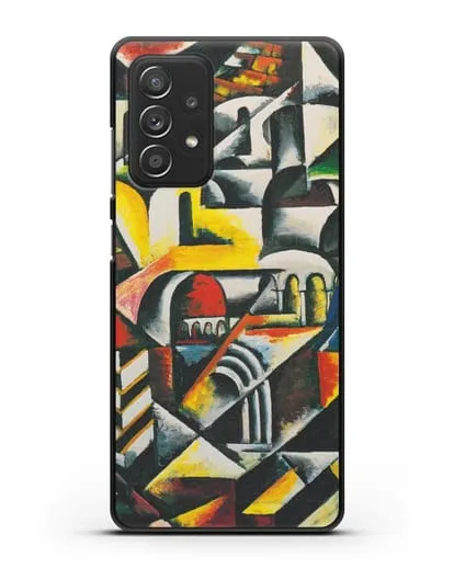 Чехол Кубический городской пейзаж (Попова Любовь) силиконовый для Samsung Galaxy A53