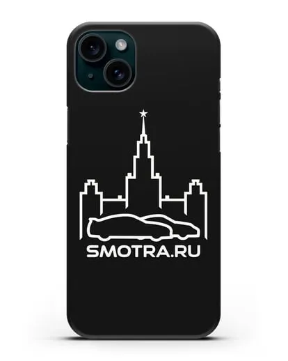 Чехол с логотипом Smotra.ru МГУ силиконовый для iPhone 15 Plus
