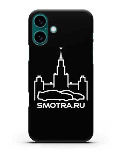 Чехол с логотипом Smotra.ru МГУ силиконовый для iPhone 16 Plus