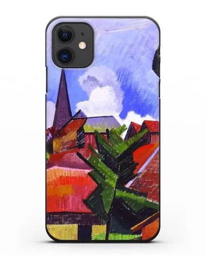 Чехол Вид на деревню (Эрберн Огюст) силиконовый для iPhone 11