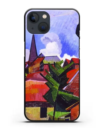 Чехол Вид на деревню (Эрберн Огюст) силиконовый для iPhone 13
