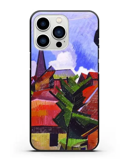Чехол Вид на деревню (Эрберн Огюст) силиконовый для iPhone 13 Pro