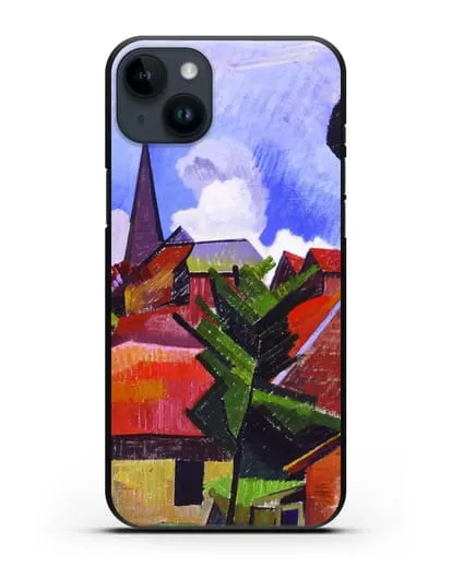 Чехол Вид на деревню (Эрберн Огюст) силиконовый для iPhone 14 Plus