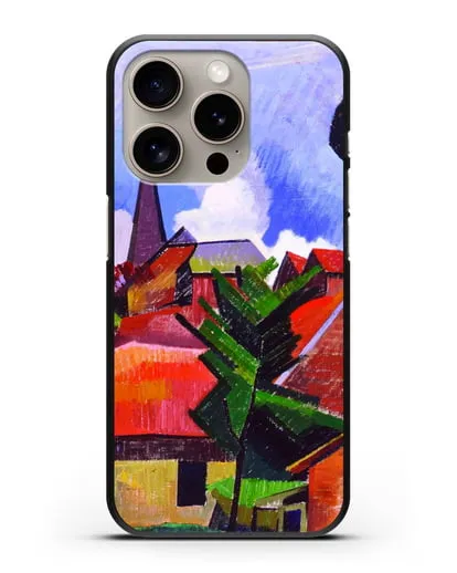 Чехол Вид на деревню (Эрберн Огюст) силиконовый для iPhone 15 Pro