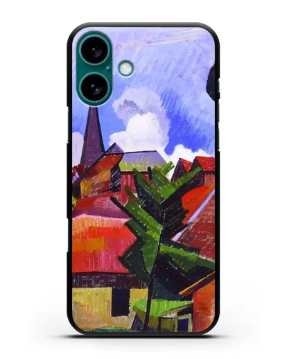 Чехол Вид на деревню (Эрберн Огюст) силиконовый для iPhone 16 Plus