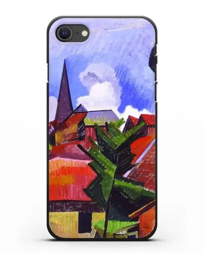 Чехол Вид на деревню (Эрберн Огюст) силиконовый для iPhone SE 2020