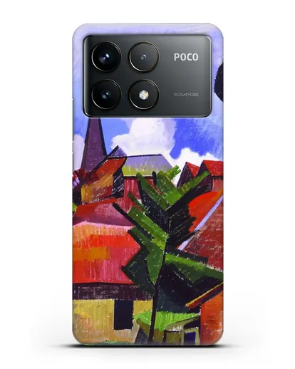 Чехол Вид на деревню (Эрберн Огюст) силиконовый для Xiaomi Poco F6 Pro