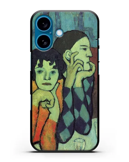 Чехол Два акробата. Арлекин и его подруга (Пикассо Пабло) силиконовый для iPhone 16