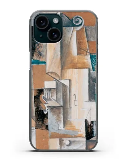 Чехол Гитара и скрипка (Пикассо Пабло) силиконовый для iPhone 15