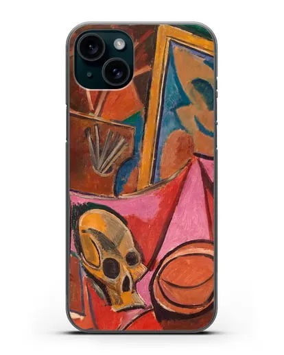 Чехол Композиция с черепом (Пикассо Пабло) силиконовый для iPhone 15 Plus