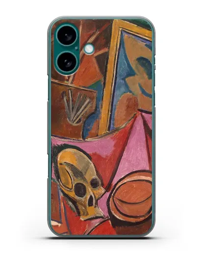 Чехол Композиция с черепом (Пикассо Пабло) силиконовый для iPhone 16 Plus