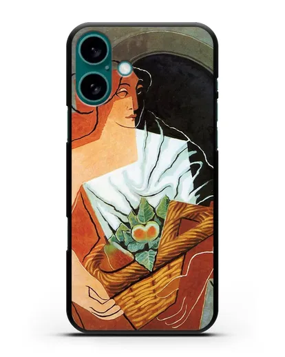 Чехол Женщина с корзиной (Грис Хуан) силиконовый для iPhone 16 Plus