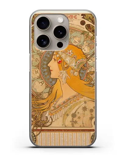 Чехол Зодиак (Муха Альфонс Мариа) силиконовый для iPhone 15 Pro