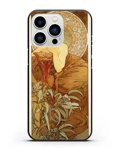 Чехол Изумруд (Муха Альфонс Мариа) силиконовый для iPhone 13 Pro