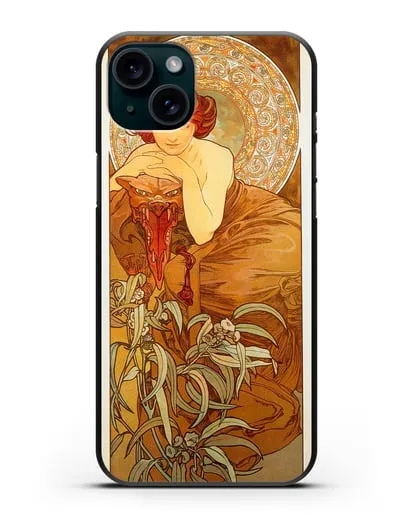 Чехол Изумруд (Муха Альфонс Мариа) силиконовый для iPhone 15 Plus