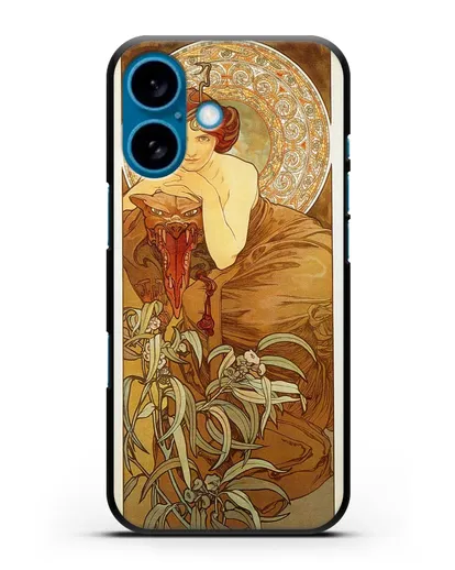 Чехол Изумруд (Муха Альфонс Мариа) силиконовый для iPhone 16