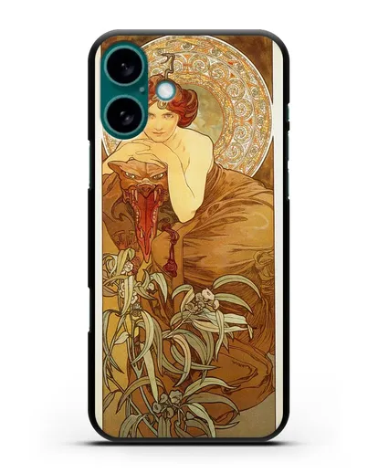 Чехол Изумруд (Муха Альфонс Мариа) силиконовый для iPhone 16 Plus