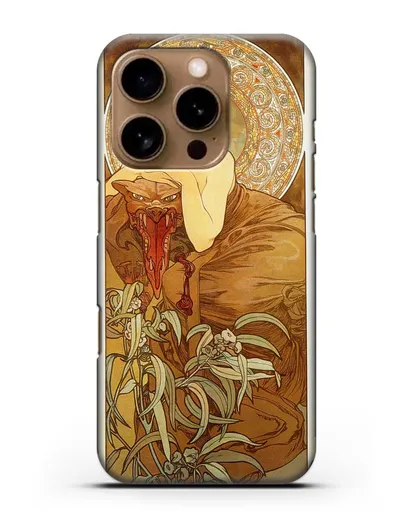 Чехол Изумруд (Муха Альфонс Мариа) силиконовый для iPhone 16 Pro