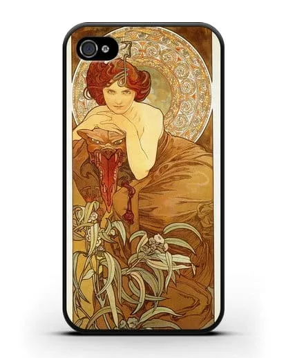 Чехол Изумруд (Муха Альфонс Мариа) силиконовый для iPhone 4/4s