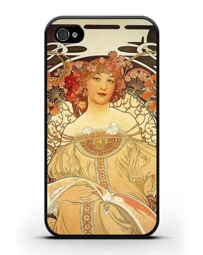 Чехол Задумчивость (Муха Альфонс Мариа) силиконовый для iPhone 4/4s