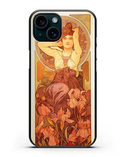 Чехол Аметист (Муха Альфонс Мариа) силиконовый для iPhone 15