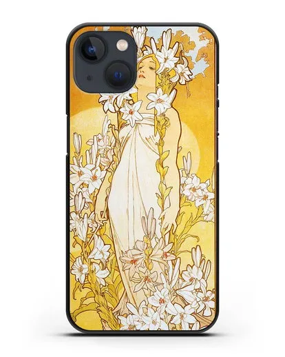 Чехол Лилии (Муха Альфонс Мариа) силиконовый для iPhone 13 Mini