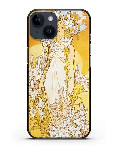 Чехол Лилии (Муха Альфонс Мариа) силиконовый для iPhone 14