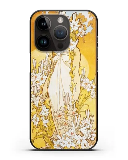 Чехол Лилии (Муха Альфонс Мариа) силиконовый для iPhone 14 Pro