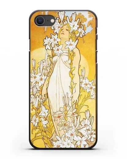 Чехол Лилии (Муха Альфонс Мариа) силиконовый для iPhone SE 2020