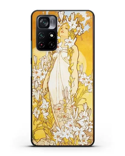 Чехол Лилии (Муха Альфонс Мариа) силиконовый для Xiaomi Poco M4 Pro 5G