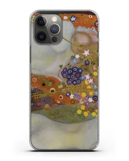 Чехол Водяные змеи (Климт Густав) силиконовый для iPhone 12 Pro