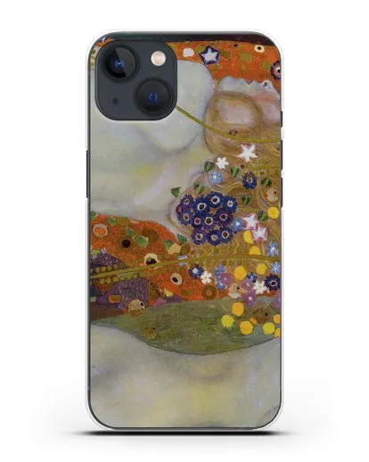 Чехол Водяные змеи (Климт Густав) силиконовый для iPhone 13