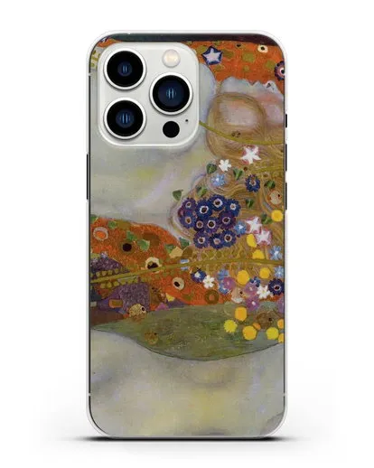 Чехол Водяные змеи (Климт Густав) силиконовый для iPhone 13 Pro