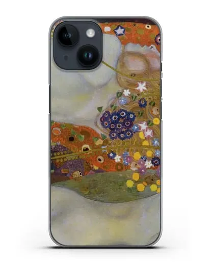 Чехол Водяные змеи (Климт Густав) силиконовый для iPhone 14
