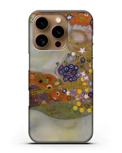 Чехол Водяные змеи (Климт Густав) силиконовый для iPhone 16 Pro