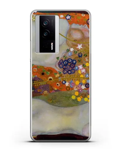 Чехол Водяные змеи (Климт Густав) силиконовый для Xiaomi Poco F5 Pro