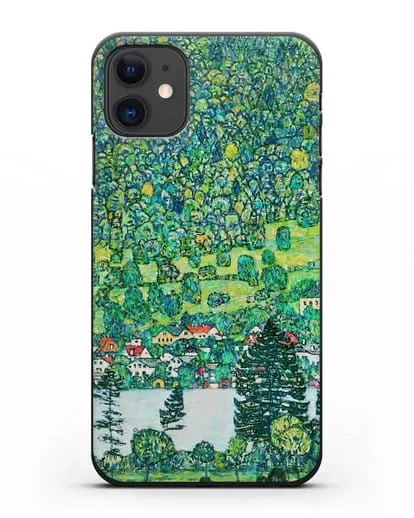 Чехол Лес на склоне у озера Аттерзе (Климт Густав) силиконовый для iPhone 11